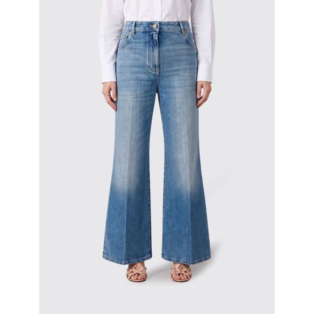 High-Waisted Flare Jeans Valentino Garavani In Cotton Denim